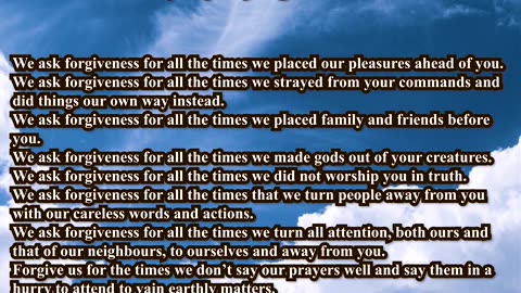 1st Commandment Prayer