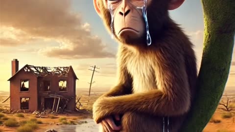 The farmer and the monkey build a house in the desert but the house is destroyed in a flood 😭 #ai