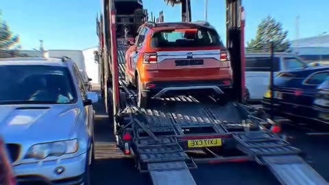 Excitement of Open Car Shipping! 🚗 | Volkswagen Unloaded from Trailer