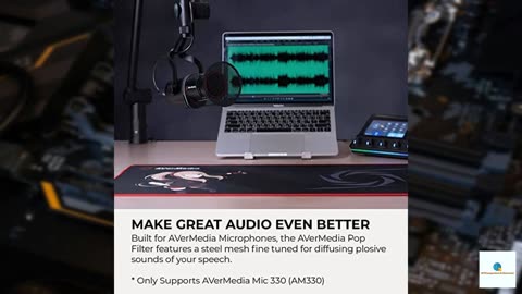 AverMedia Live Streamer Pop Filter BA310, Steel Pop Filter, Durable Material and Great Sou
