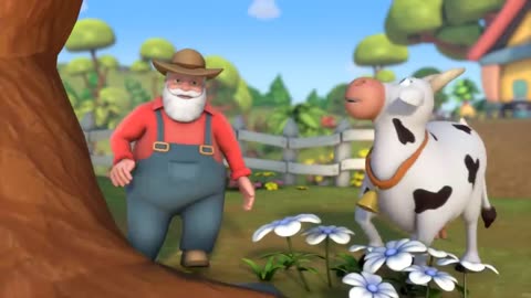 Animal Farm Song (Cow Version) ｜ Five Little Monkeys ｜ Nursery Rhymes and Kids Songs ｜ Baby B