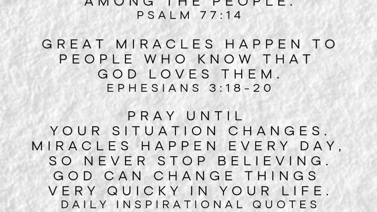 When God steps in, miracles happen