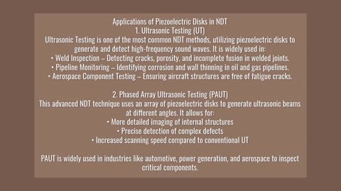 The Science Behind Piezoelectric Disks in Ultrasonic Non-Destructive Testing