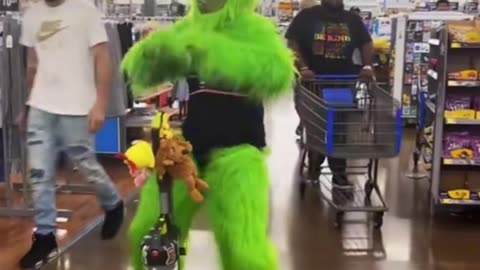 The Grinch in Walmart dancing