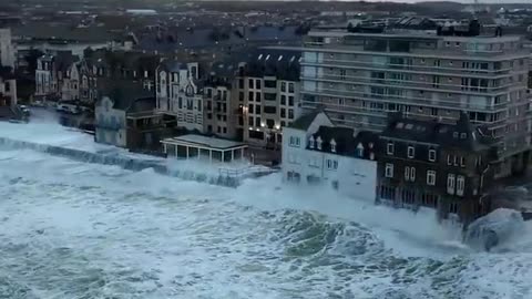 Saint-Malo, Brittany, has one of the highest tides in Europe, with water that can rise 13 m over.