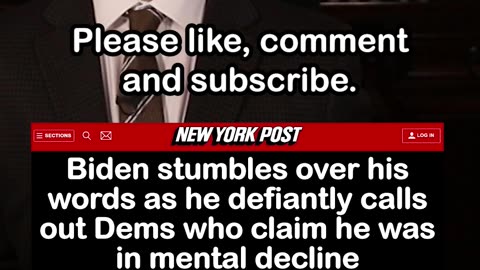 Biden Stumbles Over His Words as he Denies Claims of Mental Decline