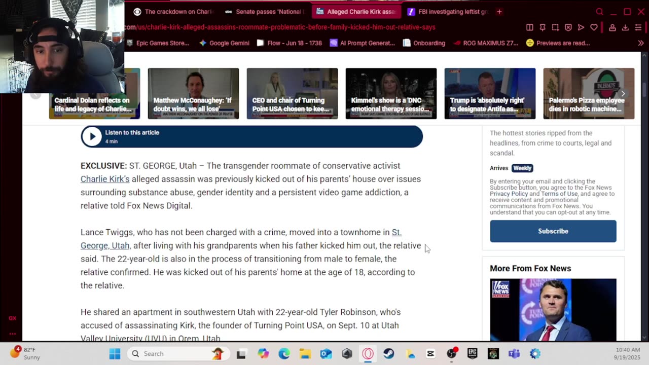 Charlie kirk news 9/19/2025 updates