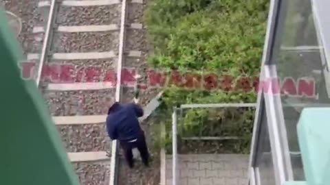 Ukrainian teen refugees are filming themselves placing scooters on tram tracks in front