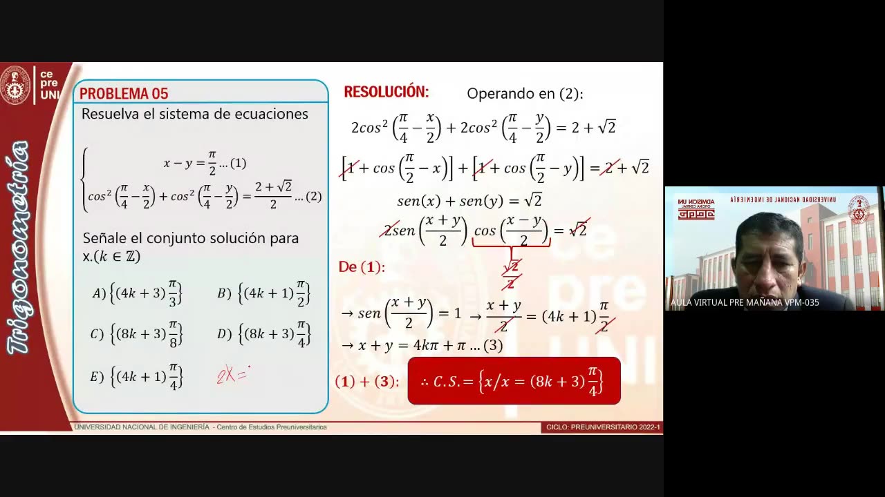 CEPRE UNI 2022 - 1 | Semana 13 | Trigonometría S2