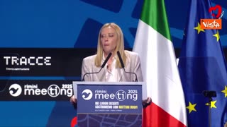 il discorso di Giorgia Meloni al Meeting di Rimini 2025 del 27 agosto 2025 INTEGRALE "Andremo avanti con le tre grandi riforme annunciate dal Governo: oltre a quella della Giustizia, il Premierato e l'Autonomia Regionale
