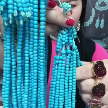 20250726-1 Natural Original Sterling Treatment Sleeping Beauty Turquoise Bead Strand Wrap