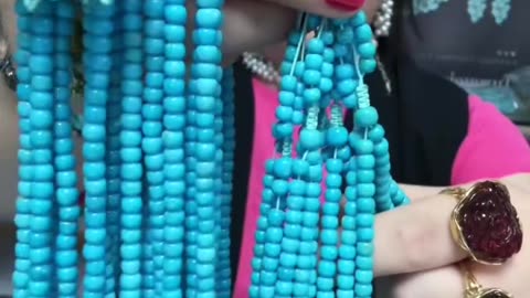 20250726-1 Natural Original Sterling Treatment Sleeping Beauty Turquoise Bead Strand Wrap