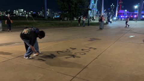 ICE Protestor Forgets How To Spell "TRUMP"