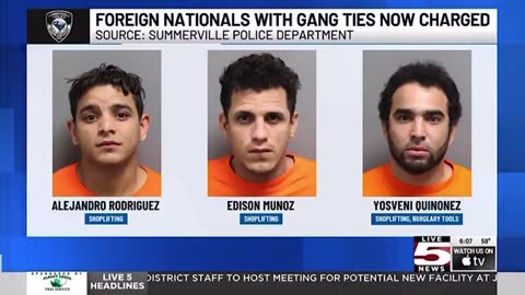 Three Tren de Aragua illegals from Venezuela arrested in Summerville, South Carolina.