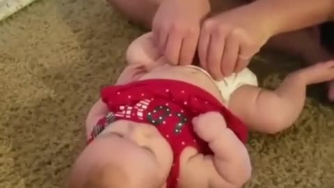 "When the diaper opens and this little one spreads their arms 🤣"