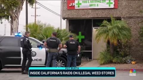 Police in California raiding illegal marijuana stores