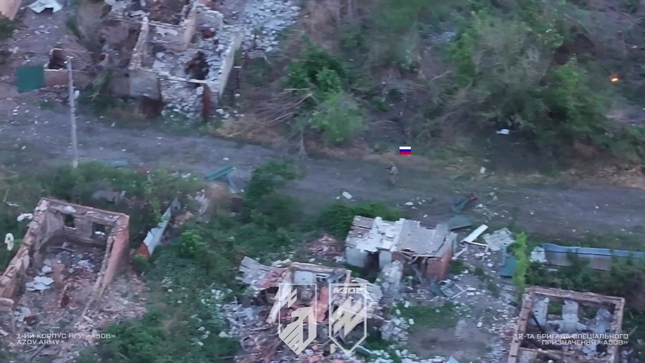 Russian Soldier Cut Down by Machine Gun While Running from Drones