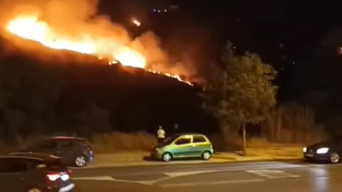 A Large Forest Fire Is Burning In Granada Province, Spain