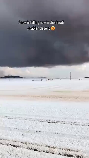 Snow fell in Saudi Arabia. The precipitation covered several regions of the country, with ice even
