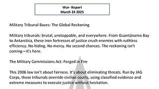 WAR REPORT - MARCH 24 2025 - THE GLOBAL RECKONING