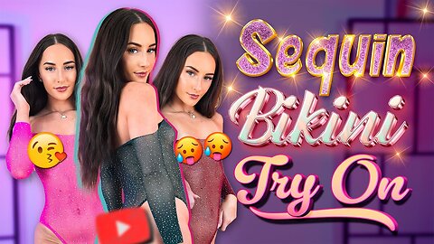 Beautiful Girls Hannah J 🔥 Multi Colored Sequin Bodysuit Try On 🔞 Sheer Sparkle Cheeky Fit 4K HD