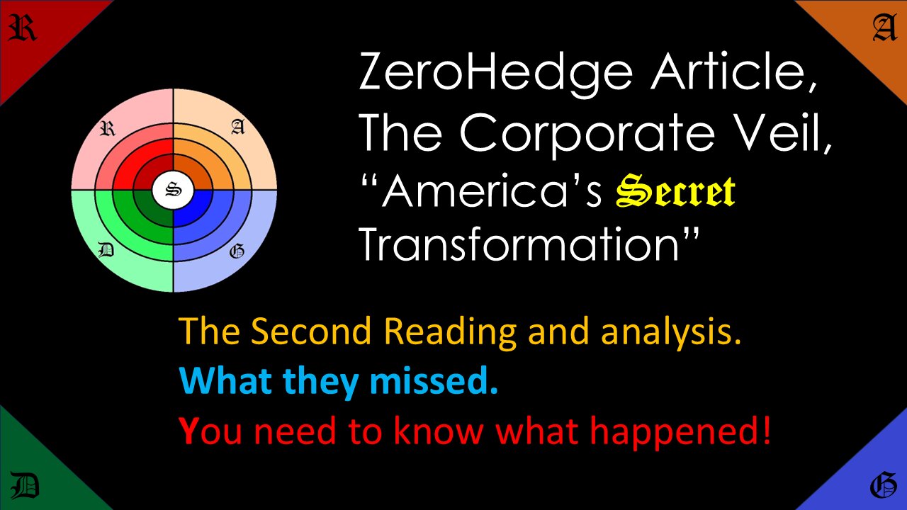 🔵🟢Zerohedge 'Corporate State' article, Part 2. The creation of Corporate Goverment in America