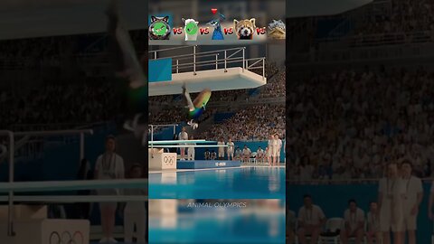 Wolf vs Sheep vs Peacock vs Racoon vs Crocodile-Olympic Diving Challenge