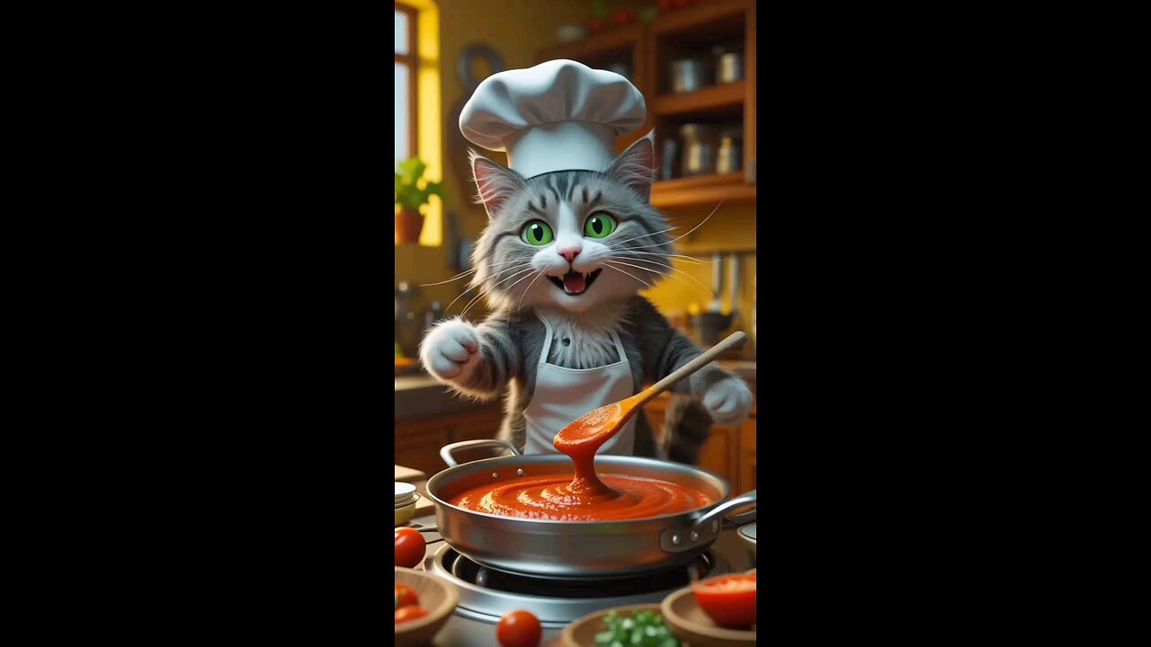 cat cooking 🍳🍳