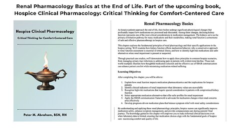 Renal Pharmacology Basics at the End of Life - Hospice Clinical Pharmacology for Hospice Nurses