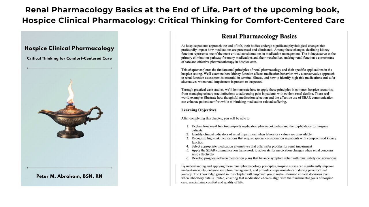 Renal Pharmacology Basics at the End of Life - Hospice Clinical Pharmacology for Hospice Nurses