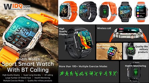 ⌚ Rugged Outdoor Smartwatch/Bluetooth Calls & 30-Day Battery 🔋