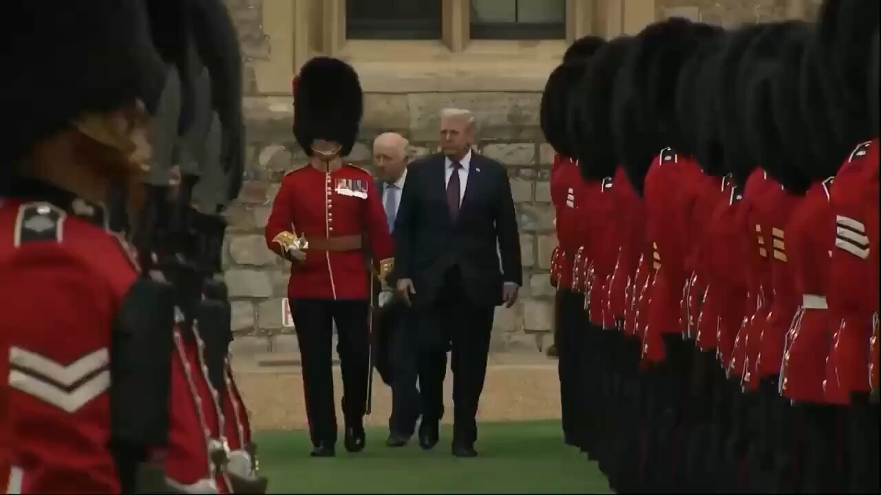 President Trump walks ahead of King Charles, breaking traditional protocol.
