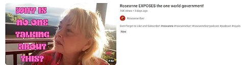 Roseanne EXPOSES the one world government! רוזאן חושפת ממשלה עולמית אחת