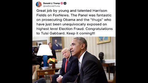 Trump Praising Harrison Fields Fox News Interview On Obama & His Thugs