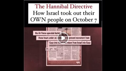 The Hannibal Directive How Israel took out their OWN people on October 7