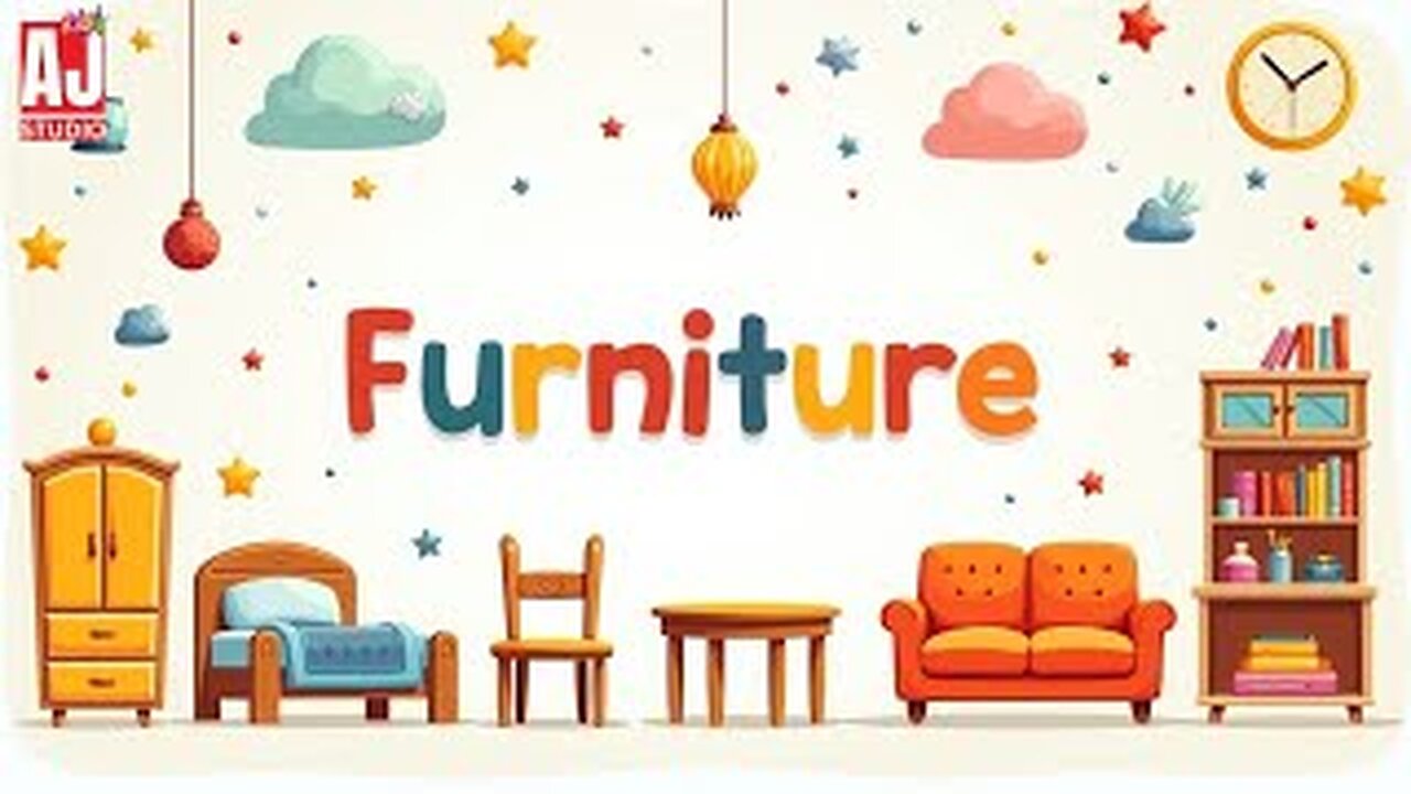 Furniture Names for Kids | Learn Home Items with Fun Cartoon😊