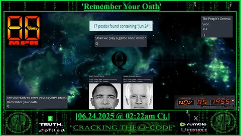 "CRACKING THE Q-CODE" ~ 'Remember Your Oath'