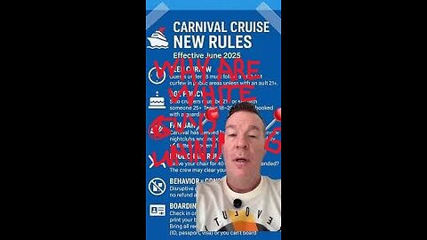 Carnival Cruise New Rules: Why R White Guys Whining?