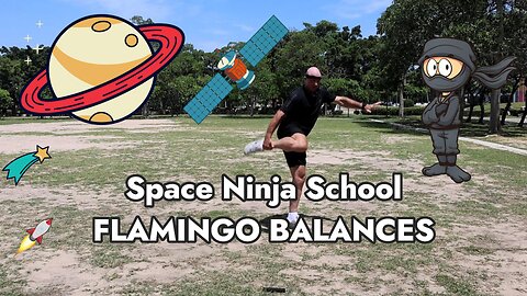 🥷🦩 Flamingo Balance = Ninja Focus! Can your kid do it? Join @spaceninjaschool