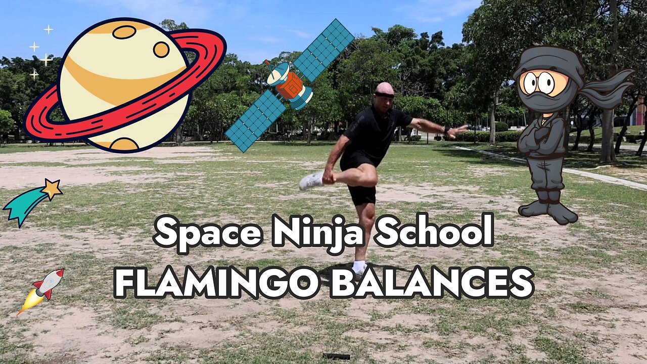 🥷🦩 Flamingo Balance = Ninja Focus! Can your kid do it? Join @spaceninjaschool