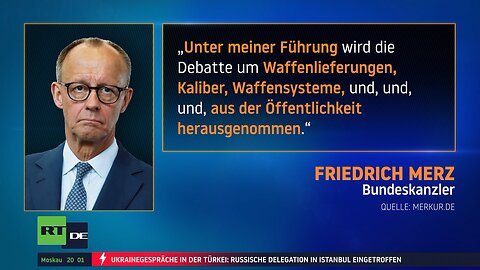 Merz: "Waffenlieferungen an Ukraine von nun an geheim"