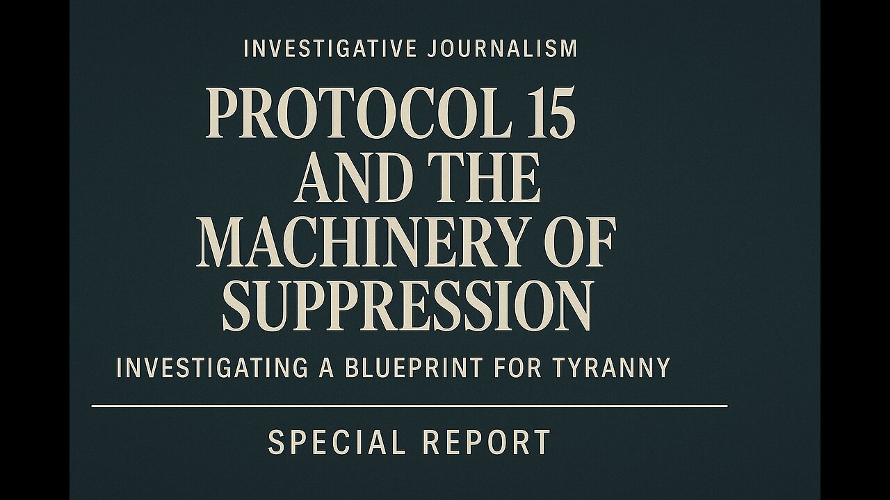 Protocol 15 and the Machinery of Suppression: Investigating a Blueprint for Tyranny