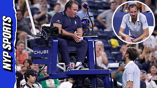 Daniil Medvedev LOSES IT on chair umpire after cameraman sparks WILD US Open delay