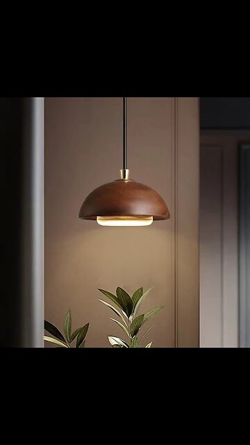 Nordic Modern LED Pendant Lamp Wood Bar Kitchen Island Hanging Light