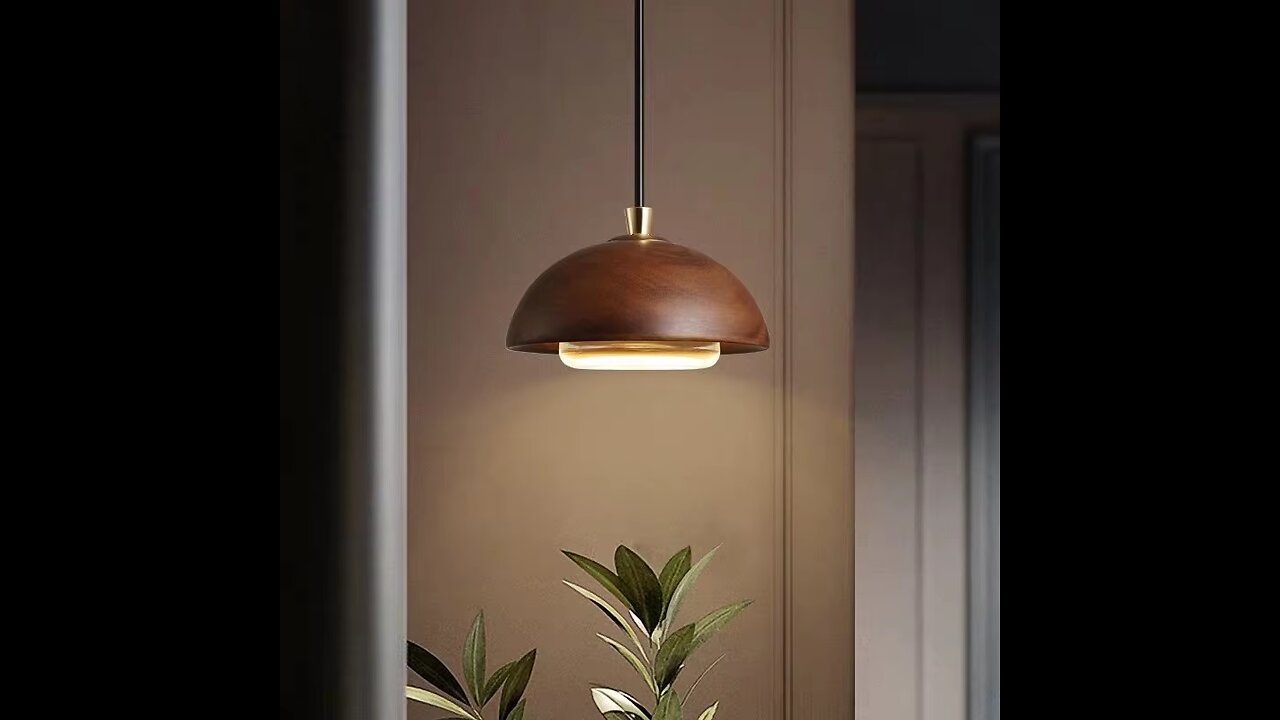 Nordic Modern LED Pendant Lamp Wood Bar Kitchen Island Hanging Light