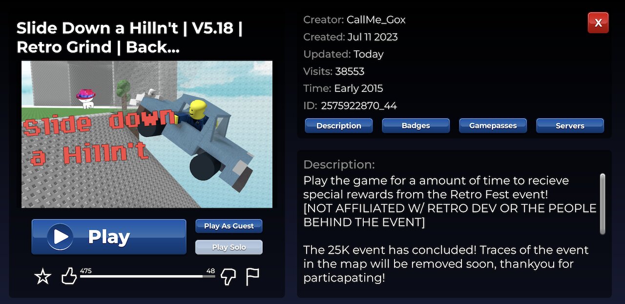 "Slide down a Hilln't", "RETROSTUDIO" Gameplay NULL