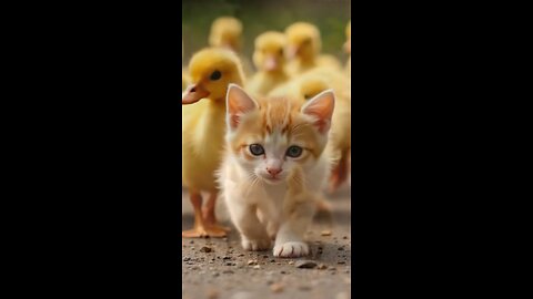 Puppies and little kittens bite together🐭😘 #shorts #animals #subscribe #viral