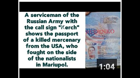 "US Mercenary Slain in Mariupol"