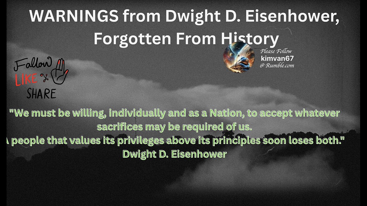 🚨🚨 WARNINGS from Dwight D. Eisenhower - Forgotten History.