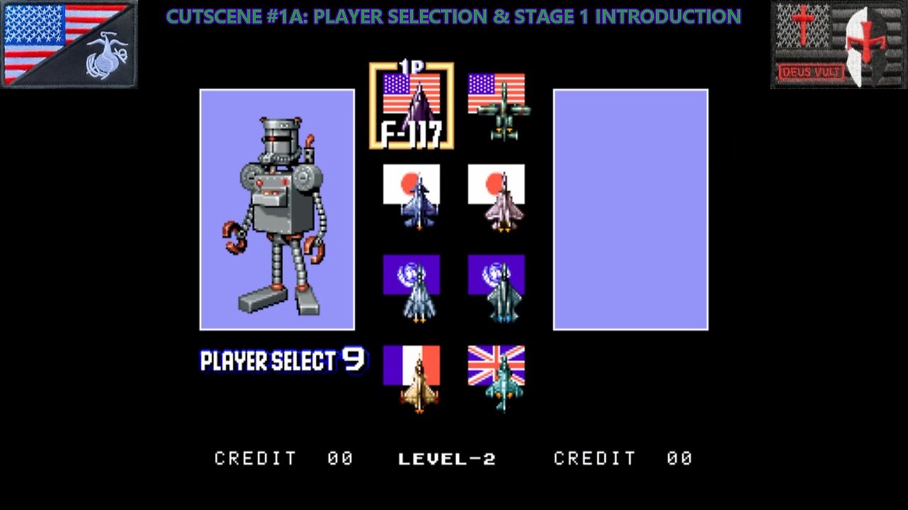 The Cutscene Project: "Aero Fighters 2" [Robo Keaton (F-117)] (Arcade - 1994) [NA Version]